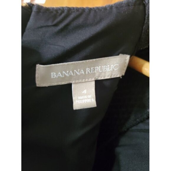 Banana Republic Womens Black Textured Short-Sleeve Sheath Dress Size 4 - Picture 3 of 8